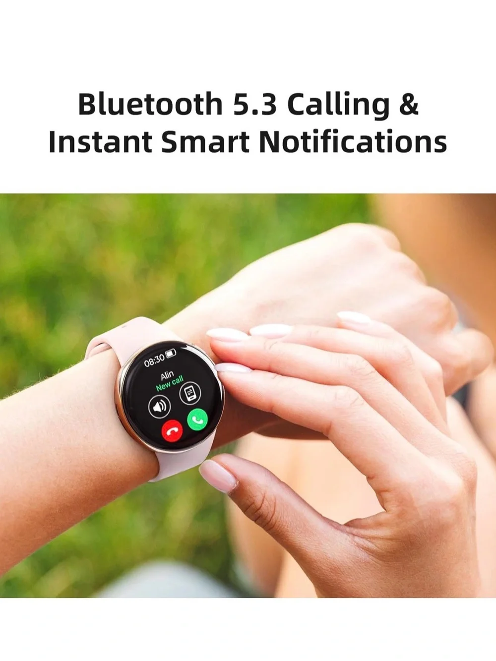 NIB Smart Watch Fitness Tracker,Answer/Make Calls,2 Bands,Health Monitor,iOS/And